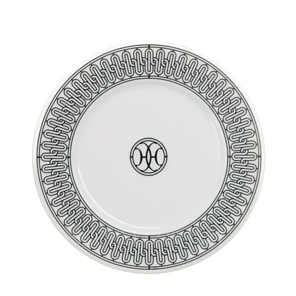 hermes h deco dessert plate white in porcelain