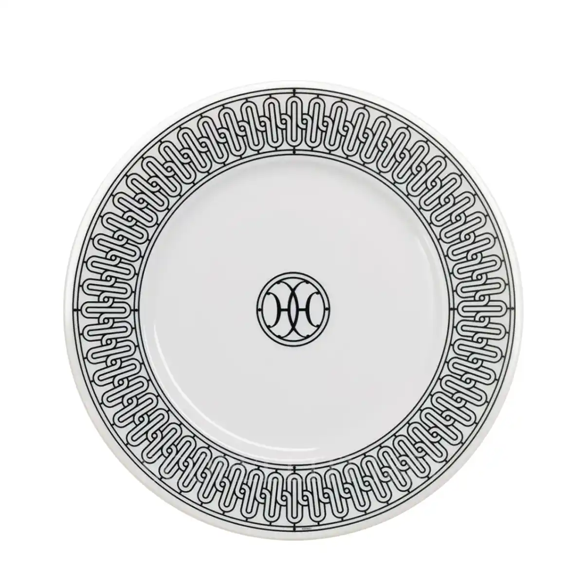 hermes h deco dessert plate white in porcelain