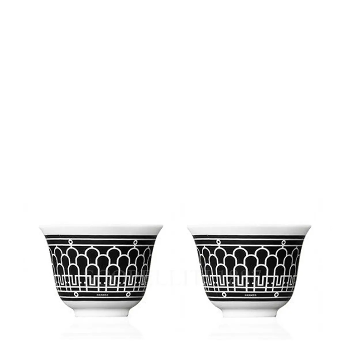 hermes h deco small cup n2 set of 2 black mini cups