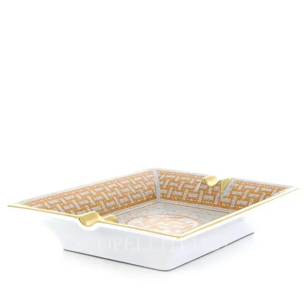 hermès mosaique au 24 decorative ashtray in limoges porcelain side view
