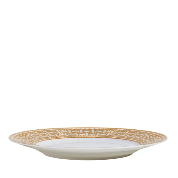 hermès mosaique au 24 dinner plate with geometric gold decoration