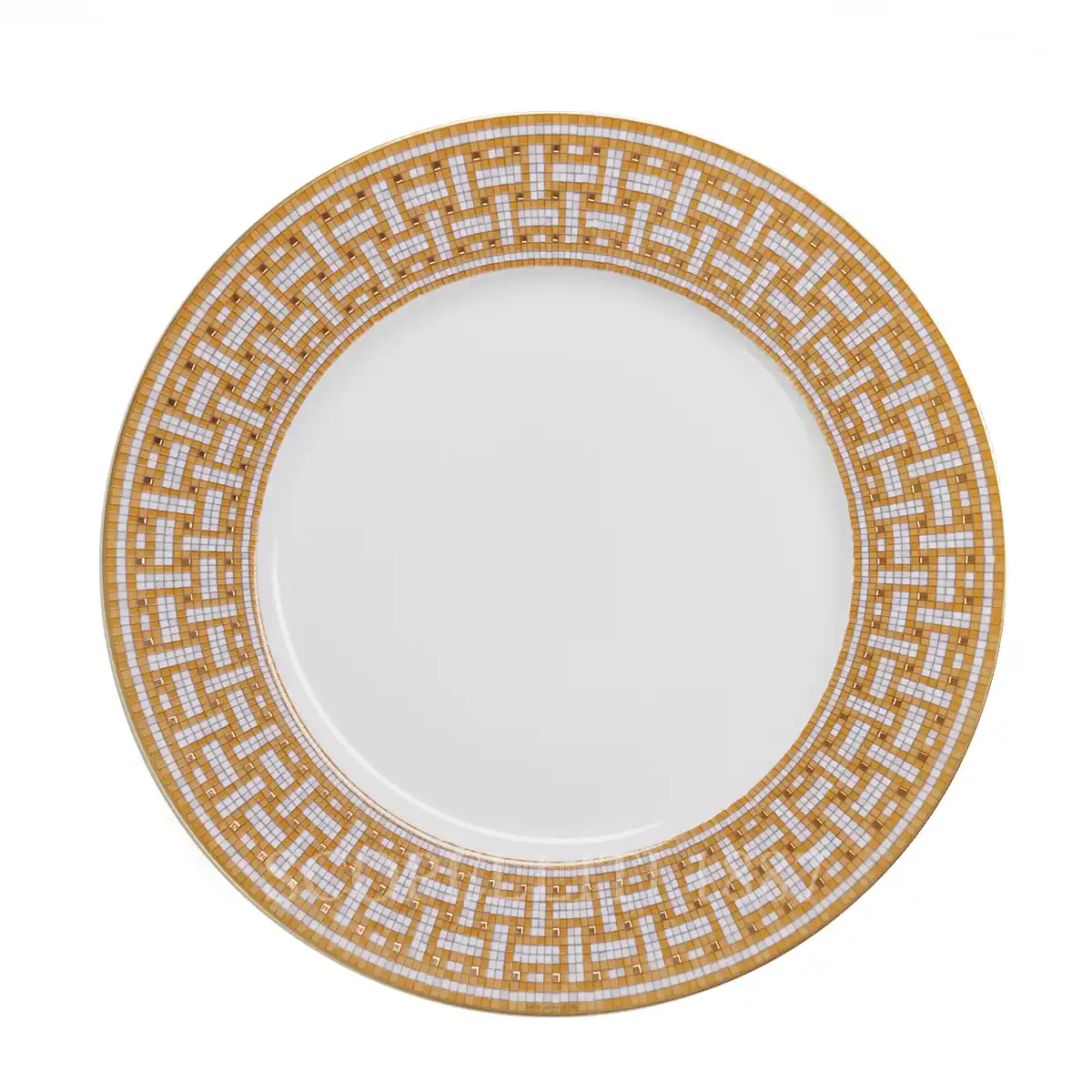 hermès mosaique au 24 dinner plate in limoges porcelain with gold mosaic decoration