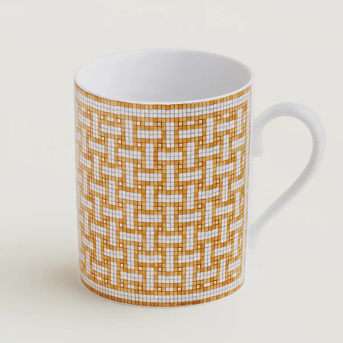 hermès mosaique au 24 mug in limoges porcelain with gold mosaic decoration