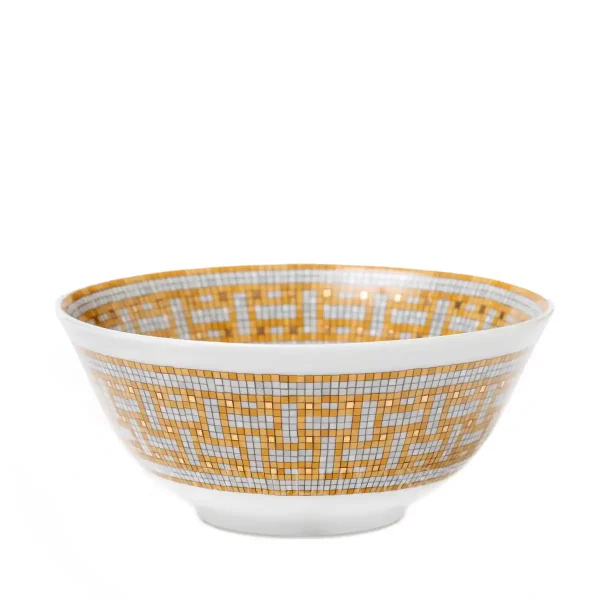 hermès mosaique au 24 rice bowl in limoges porcelain with gold mosaic decoration