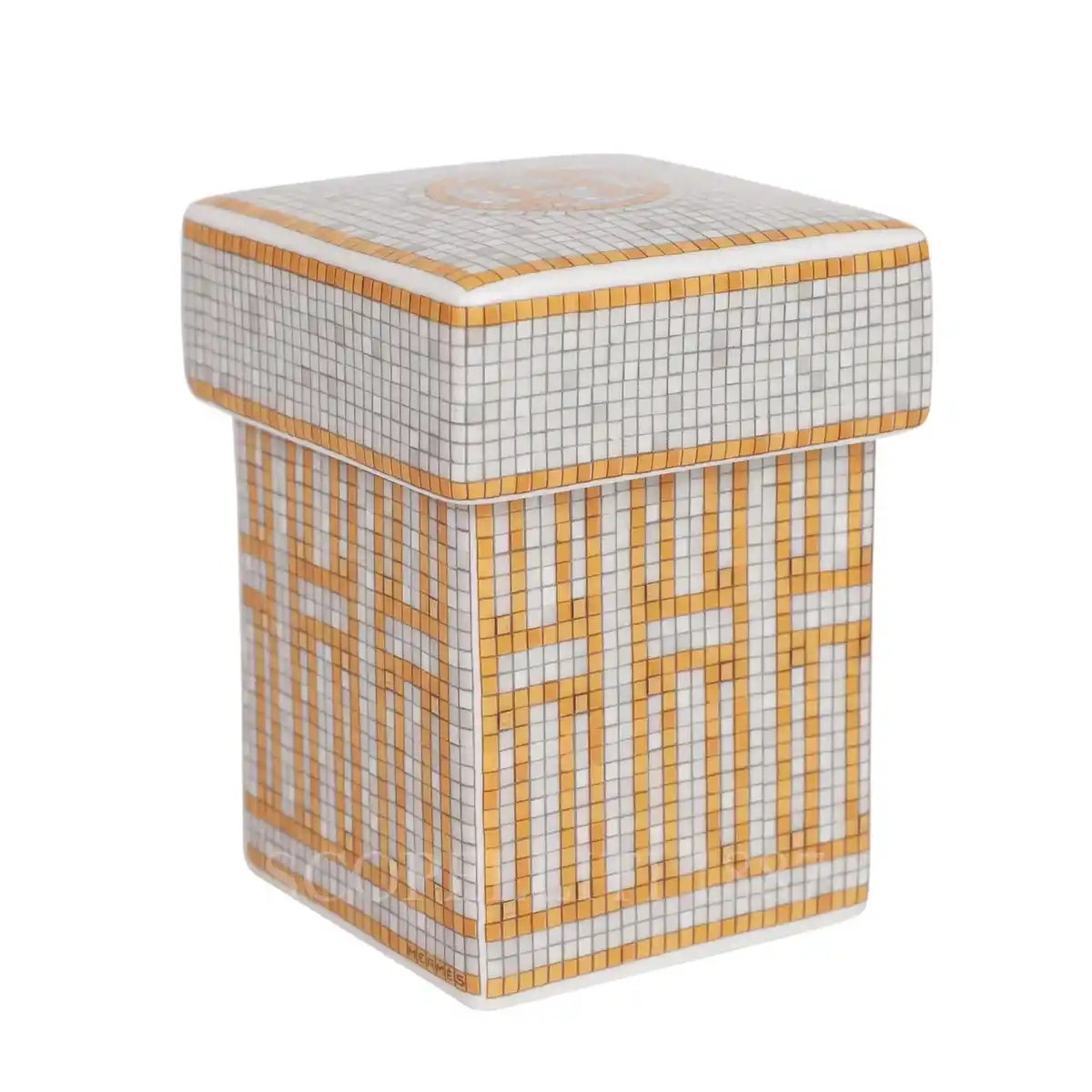 hermès mosaique au 24 decorative box in limoges porcelain