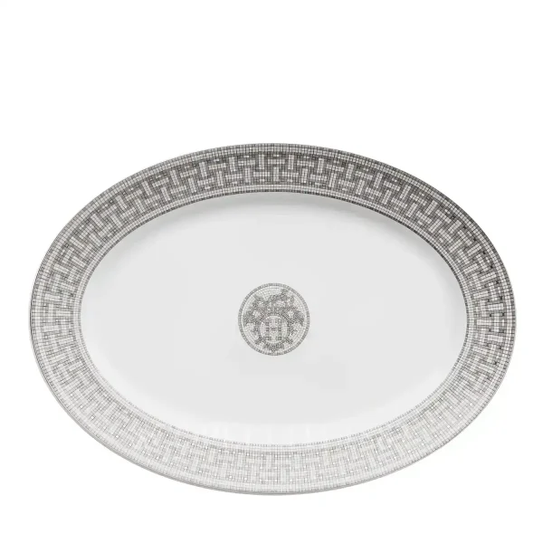 hermes mosaique au 24 platinum oval platter large