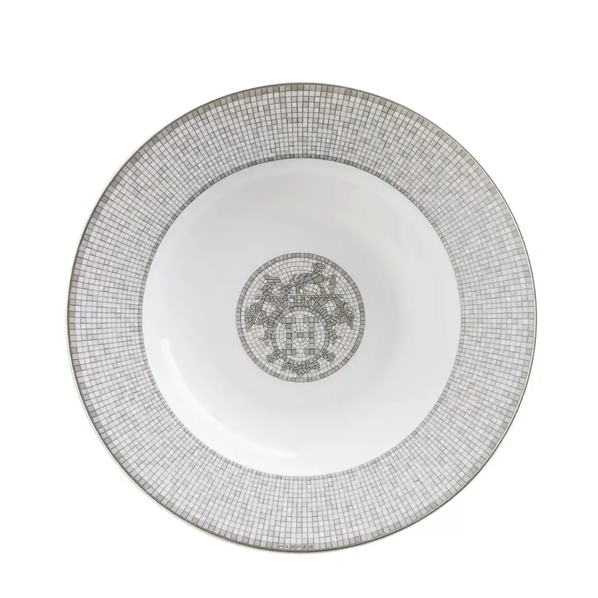 hermes mosaique au 24 platinum soup plate
