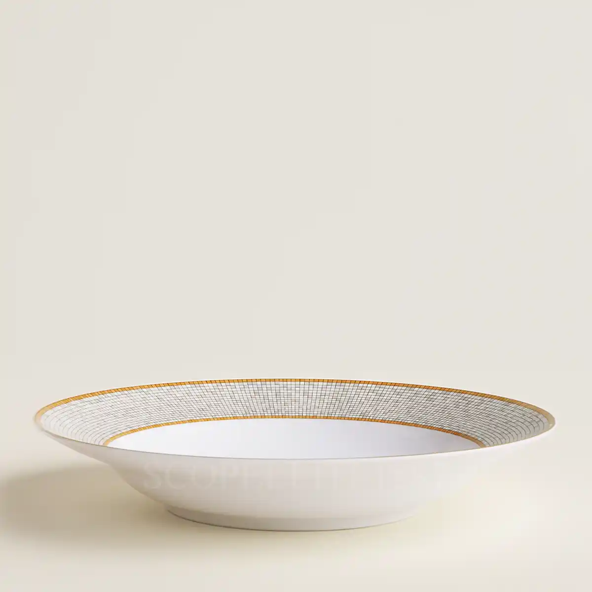 hermès mosaique au 24 deep round serving platter with gold mosaic decoration
