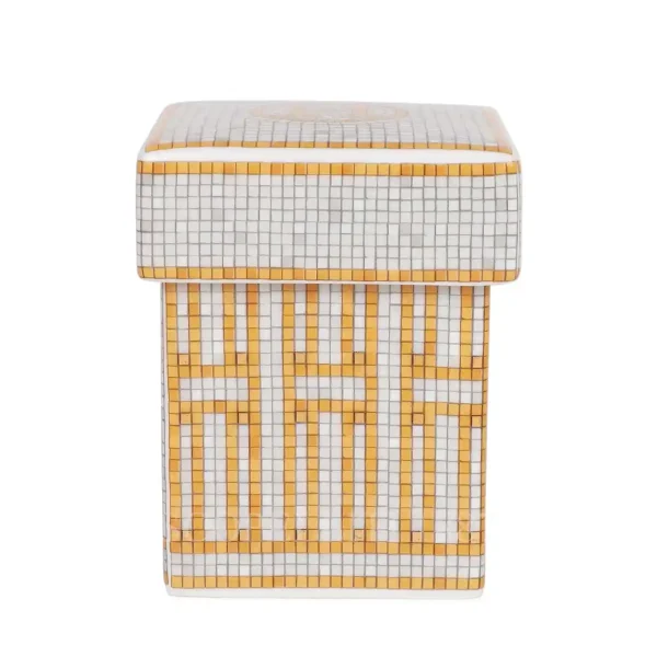 hermès mosaique au 24 small box in limoges porcelain with gold mosaic decoration