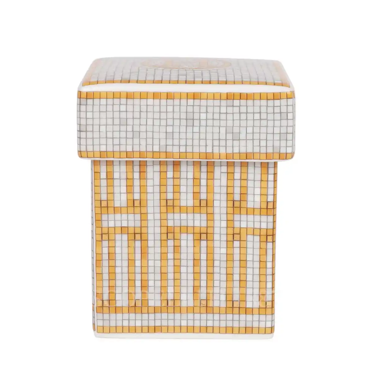 hermès mosaique au 24 small box in limoges porcelain with gold mosaic decoration