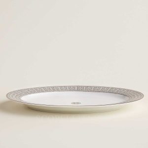 hermes mosaique au 24 platinum small oval platter