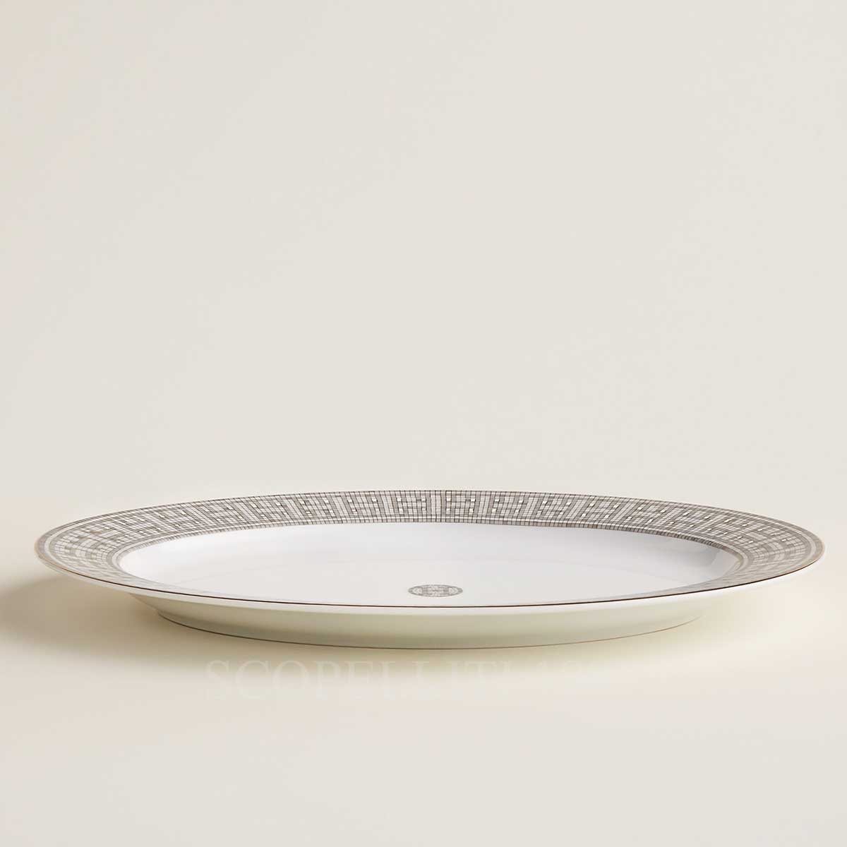 hermes mosaique au 24 platinum small oval platter