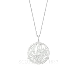 lalique fleur de neige pendant crystal