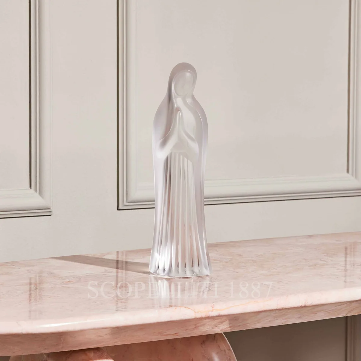 Lalique Virgin with Hands Together Sculpture - Image 2