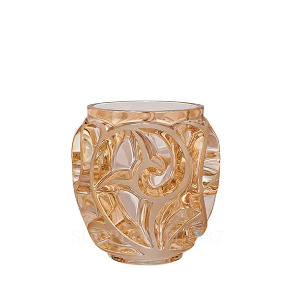 lalique tourbillons small vase gold luster