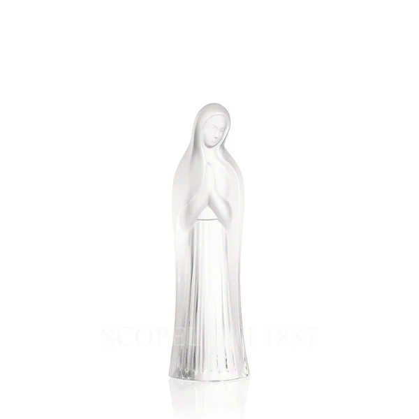 lalique virgin with hands together sculpture clear crystal
