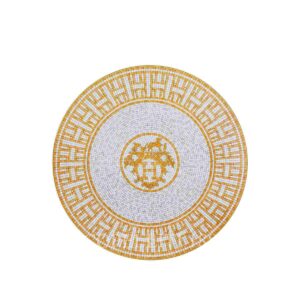 hermes limoges porcelain mosaique au 24 gold dessert plate