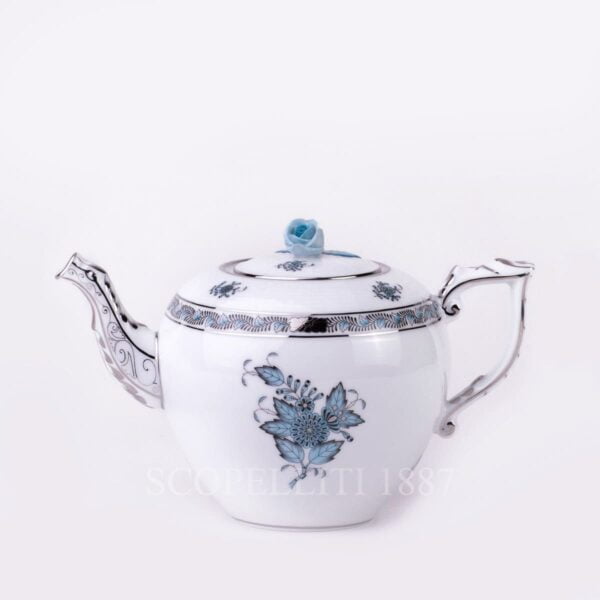 herend apponyi turquoise platinum teapot