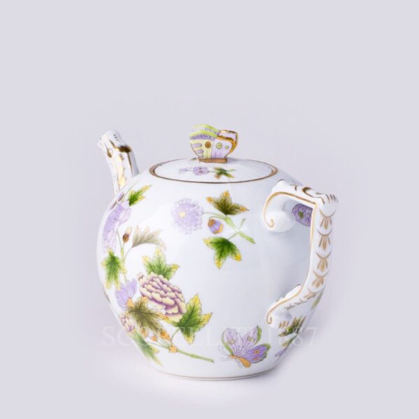 herend teapot with butterfly