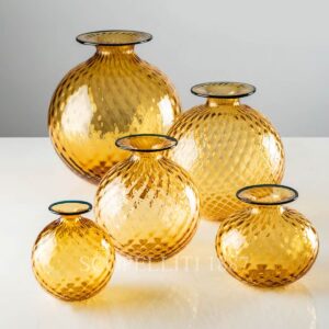 venini balloton amber monofiore vase