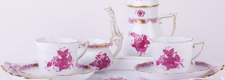 herend apponyi pink coffee set