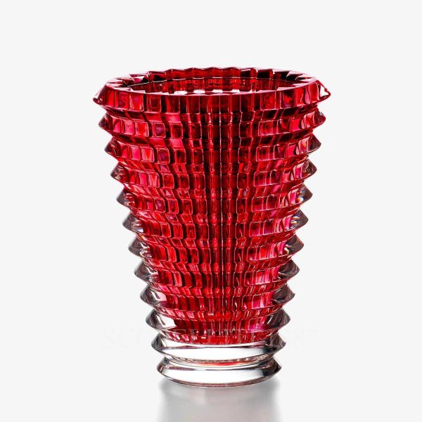 baccarat eye oval vase small red