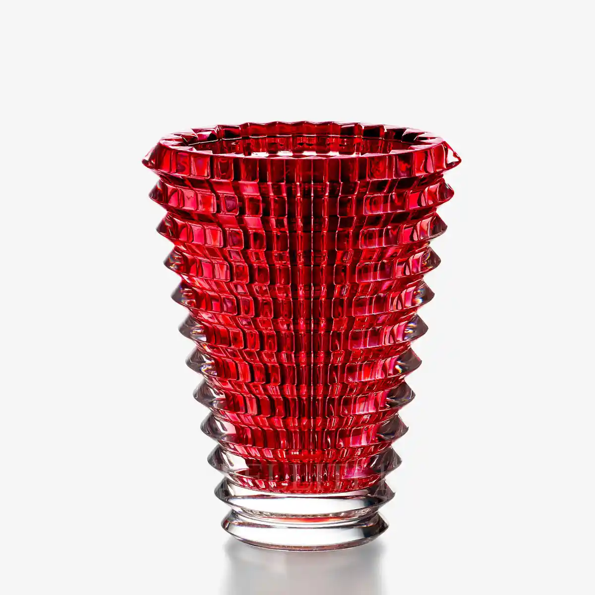 baccarat eye oval vase small red