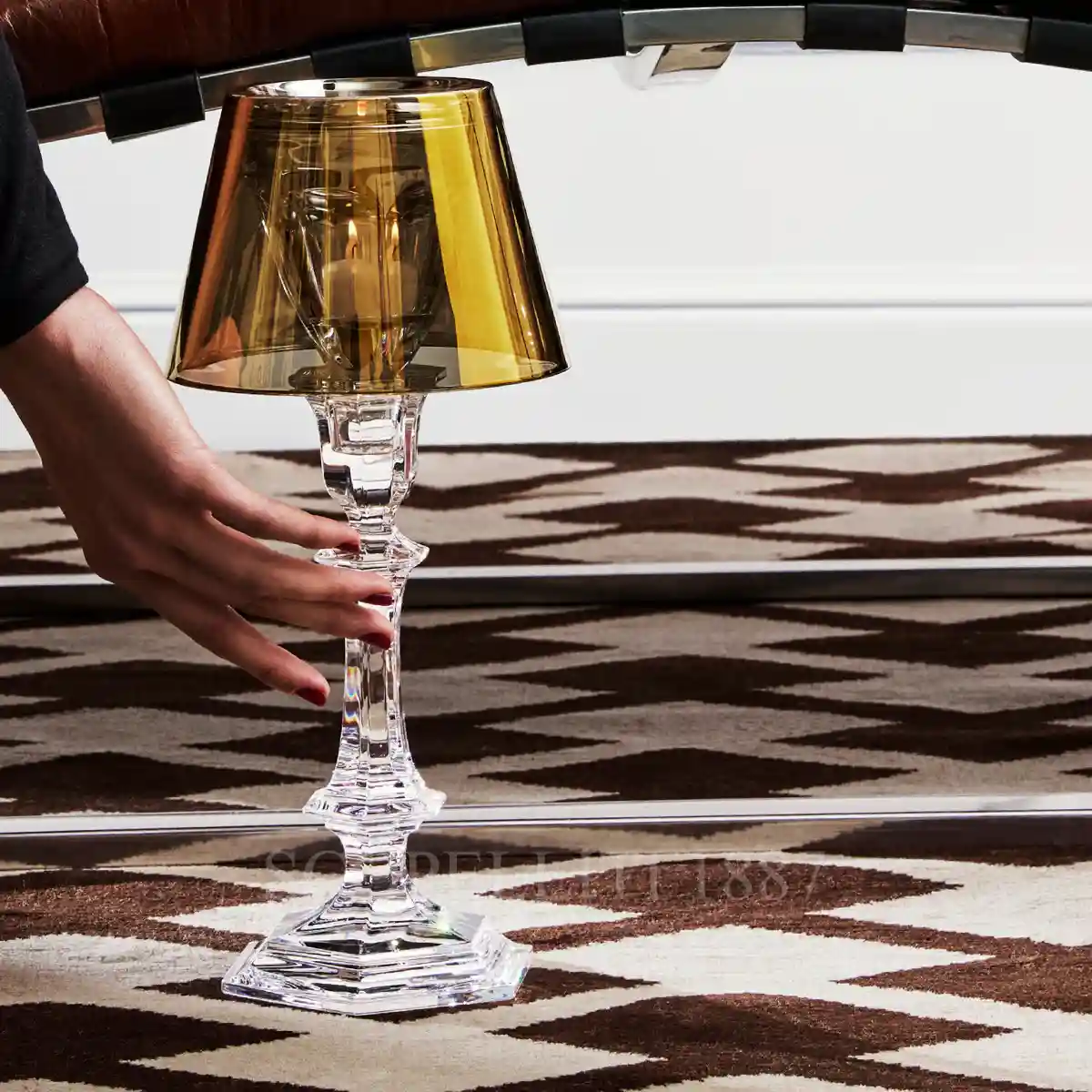 baccarat harcourt our fire candlestick gold