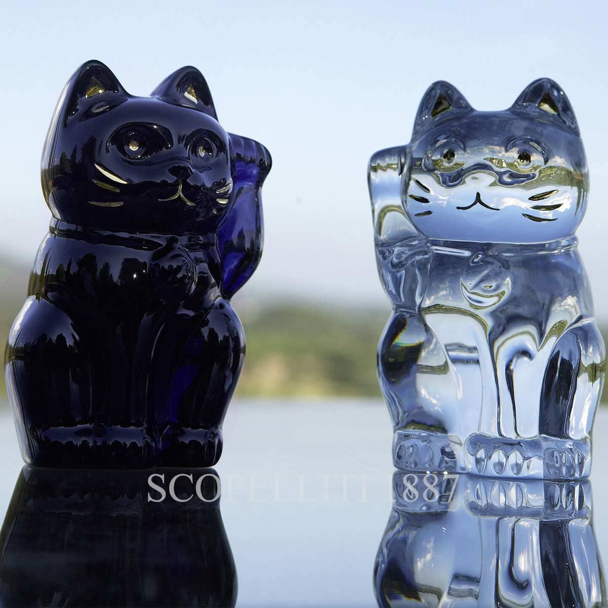 Baccarat Maneki Neko Lucky Cat Large Sculpture - SCOPELLITI 1887