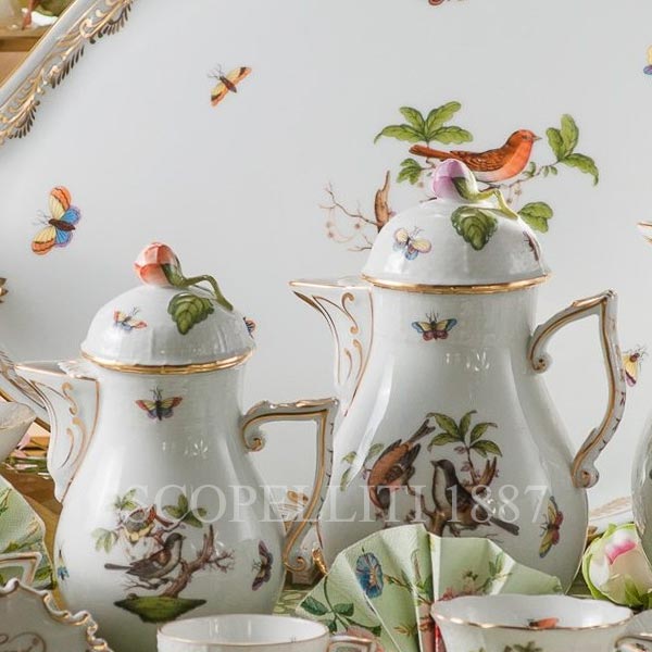 herend rothschild birds coffepot