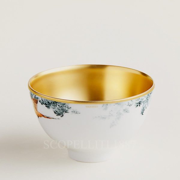 hermes carnets d'equateur gold bowl small