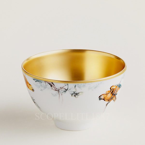 hermes carnets d'equateur gold bowl small