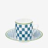Hermes Set of 2 Coffee cups A walk in the Garden Blue
