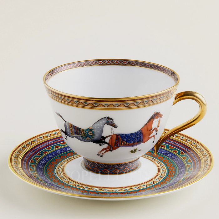 hermes tea cup with horses cheval d'orient