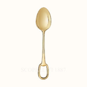 hermes mocha spoon grand attelage gold plated