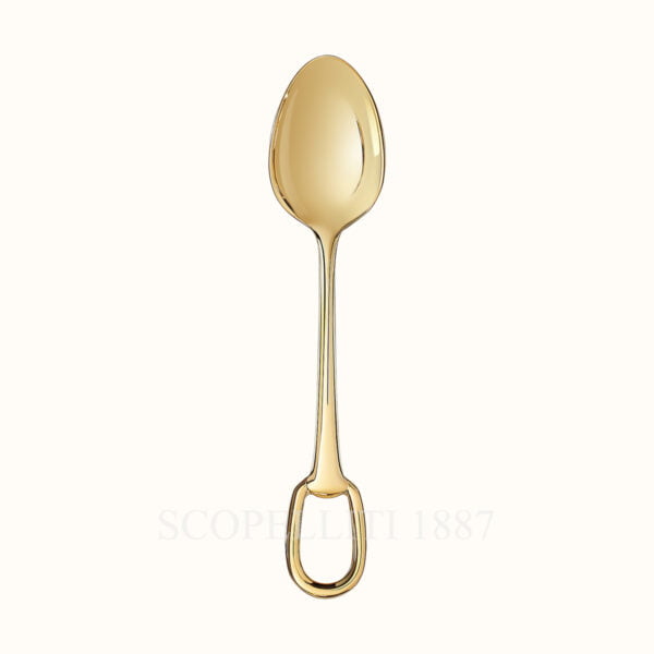 hermes mocha spoon grand attelage gold plated