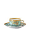Versace Tea Cup and Saucer Scala del Palazzo Green