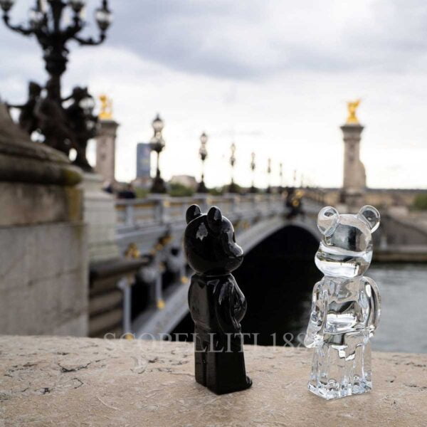 baccarat bearbrick black and clear crystal figurines