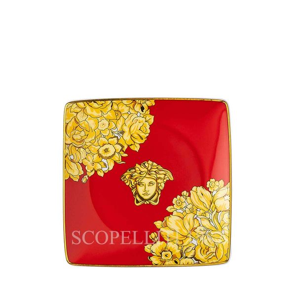 versace bowl 12 cm square flat medusa rhapsody red