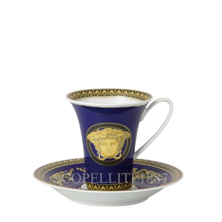 versace coffee cup and saucer medusa blue