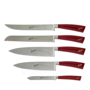 berkel gift block with 5 knives red leather