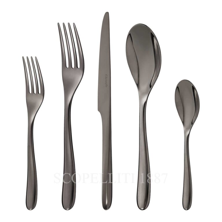christofle 5 piece flatware set l'ame black