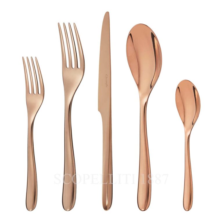 christofle 5 piece flatware set l'ame copper
