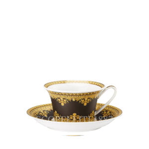 versace cup and saucer 4 low baroque black