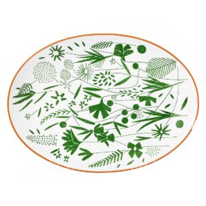 hermes a walk in the garden oval platter 36 cm 02