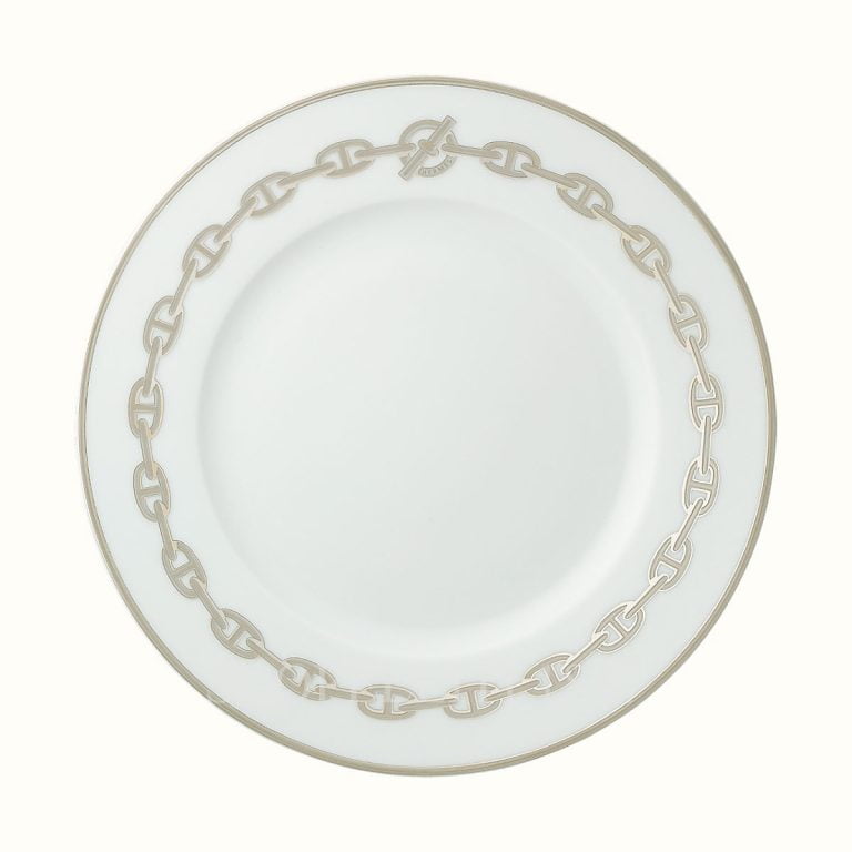 hermes chaine d ancre platine dessert plate 22 5 cm