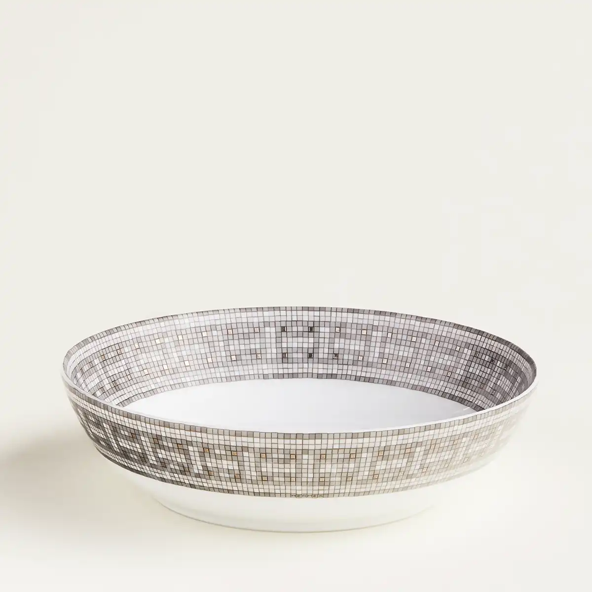 hermès mosaique au 24 platinum cereal bowl side view