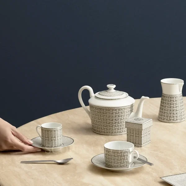 hermes mosaique au 24 platinum tea and coffee set