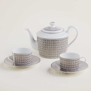 hermès tea set mosaique au 24 platinum