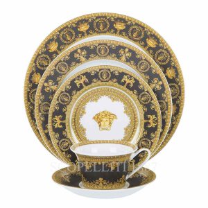 versace i love baroque black 5 piece place setting